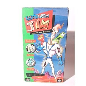 Vintage Rare Earthworm Jim Assault & Battery VHS Vol 3 Video MCA Universal Sega